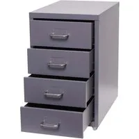 PROREGAL Rollcontainer Housten 48x28x41cm – Dunkelgrau mit 4 Schubladen - Kompakter Rollcontainer für Büro und Arbeitszimmer, bietet viel Stauraum mit geräumigen Schubladen und praktischen Etikettenhaltern. Flexible Mobilität durch 4 Rollen und robuste Stahlkonstruktion für dauerhafte Nutzung.