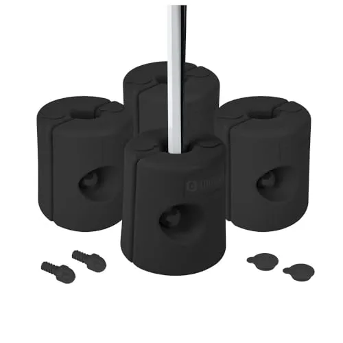 Dönges Pavillon Standfüße 4er-Set Schwarz - Befüllbare Gewichte für sicheren Halt - Robuster Kunststoff I Wetterfest - Ideal für Zelte, Pavillons & Outdoor-Events