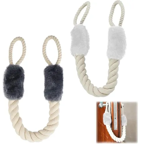 Türkordel Klemmschutz,2 Pcs Baumwolle Türstopper Klinke Tür Klemmschutz Kordel Türkordeln Einklemmschutz für Türen Haustier und Kinder Fingerschutz