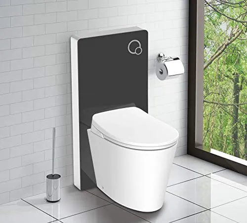 Glasdeals Schwarzglas Sanitärmodul für Stand-WC in schwarz von Glasdeals Inh. Lars Apitius