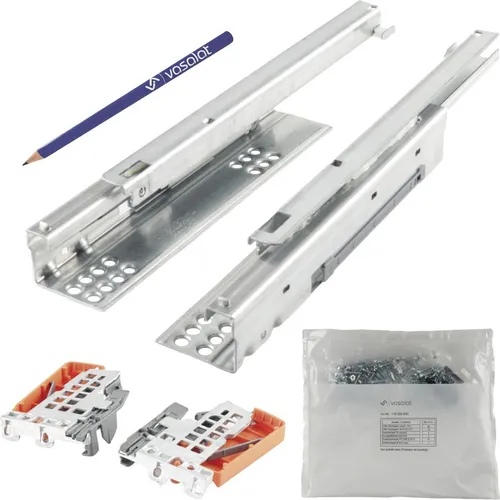 Blum Tandem Teilauszug Set, Schubladenauszug 350mm Blumotion mit praktischer Blum Kupplung, Schubladenführung Tragkraft 30kg - 1 Paar Schubladenschienen mit Kupplung