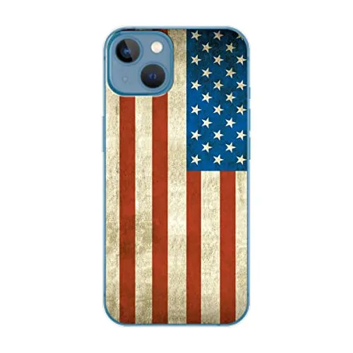 König Design Schutzhülle Kompatibel mit Apple iPhone 14 Hülle TPU Eckenschutz Stoßfest Dünn Kratzfest Handyhülle für Apple iPhone 14 - USA Flagge