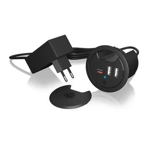 IcyBox Tischladegerät mit Power Delivery & Quick Charge - Multimedia & Peripherie: Schnelles Laden für mehrere Geräte dank Power Delivery und Quick Charge – ideal für Zuhause oder im Büro.