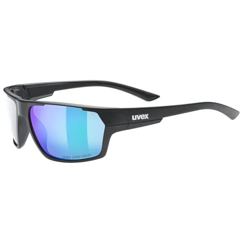Uvex Sportstyle 233 P - Unisex Sportbrille mit polavision - Sportbrillen mit 100% UVA, UVB, UVC Schutz und hohem Tragekomfort. Ideal für sonnige Tage durch Filterkategorie 3, die Blendungen und Spiegelungen effektiv reduziert.