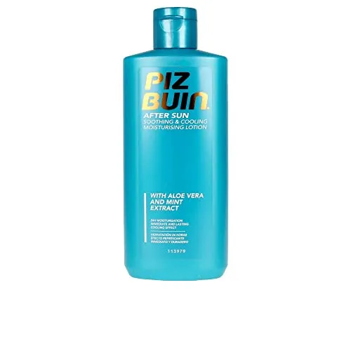 Piz Buin After Sun Soothing & Cooling Moisturising Lotion 200ml - After Sun-Pflege mit Aloe Vera und Minzextrakt für sofortige Kühlung, spendet 24h Feuchtigkeit und schützt vor Hautalterung. Ideal für sonnengestresste Haut!