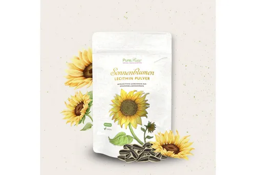 PureRaw Sonnenblumenlecithin Pulver Pulver, 1 er 190 g, Phospholipide 67 g je 100 g