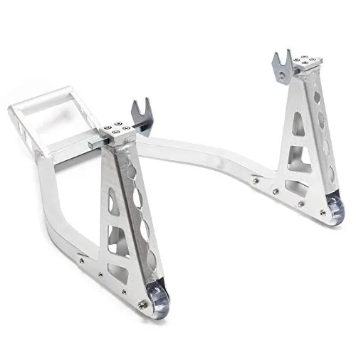 Wiltec Motorradständer Aluminium für 230-345 mm Hinterrad - Universeller Motorradheber für bis zu 317 kg, erleichtert Wartung und Lagerung durch müheloses Aufbocken und ist dank 2 Rollen mobil einsetzbar.