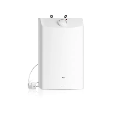 AEG Kleinspeicher DKU 10 Liter – 2 kW für 2 Zapfstellen - Warmwasserspeicher mit stufenloser Temperaturwahl von 35 bis 82 °C für hohen Warmwasserkomfort. Ideal für Doppelwaschbecken, steckerfertig und einfach zu installieren.