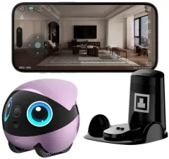 EBO AIR 2 Plus Nebula Purple - Smarte Überwachungskamera - Überwachungskamera mit 3K HD, KI-Objektverfolgung und individueller LED-Mimik für mehr Persönlichkeit. Ideal für Familien und Haustiere.