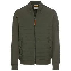 camel active Herren Sweatjacke mit Bomberkragen Grün - Funktionsjacke mit praktischer Tasche am rechten Ärmel und seitlichen Druckknopftaschen, ideal für aktive Herren. Hochwertiger Mix aus glattem und gestepptem Sweat.