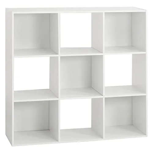 5five Simply Smart Regal Mix N Modul 3x3 - Weißes Holzregal - Praktisches 3x3 Regal mit 6 Fächern, ideal für Bücher und Dekoration. Aus robustem MDF gefertigt, bringt es Ordnung in jeden Raum.