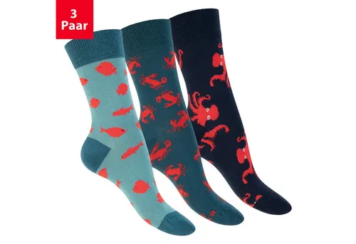 Footstar Basicsocken Damen/Herren Bunte Motiv Socken Funny Baumwollsocken