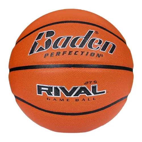 Baden Rival NFHS Basketball Indoor Spielball - Ideal für Training und Freizeit - Basketball für Kinder und Erwachsene mit Cushion Control Technology für ein weicheres Spielgefühl und längere Lebensdauer. Zugelassen von der NFHS, erhältlich in Größe 5, 6 und 7.