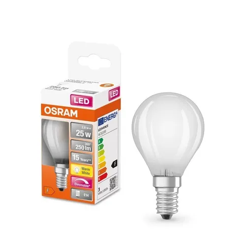 OSRAM E14 LED Tropfen RETROFIT Leuchtmittel matt dimmbar 2,8W wie 25W warmweiß
