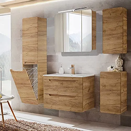 Lomadox Badezimmermöbel Set Eiche von Lomadox