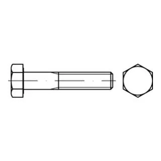 Sechskantschraube ISO 4014, Stahl 10.9 M14 x 80mm - Eisenwaren, robuste Sechskantschraube aus Stahl Güte 10.9, ideal für sichere Verbindungen mit hoher Vorspannkraft von 84,4 kN.
