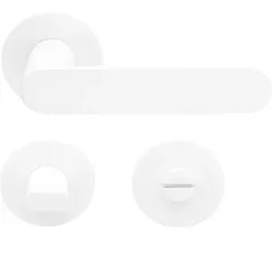 MeinTürgriff Drückergarnitur Georgetown Flachrosette weiß - Edelstahl-Türgriff-Garnitur für Innentüren mit magnetischer Unterkonstruktion, ideal für einfache Montage und langlebige Nutzung.