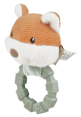 Sterntaler Greifling Fuchs Filou mit Rassel - Silikon Greifring mit Strukturoberfläche - Zahnungshilfe - niedliches Baby Spielzeug ab Geburt, Geschenkidee - unisex, steingrün