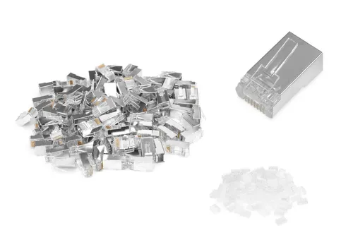 DIGITUS AK-219603 Cat 6 Crimpstecker - 100 Stück RJ45 Netzwerkstecker geschirmt, ideal für Cat6 Netzwerkkabel und Patchkabel PoE Ethernet