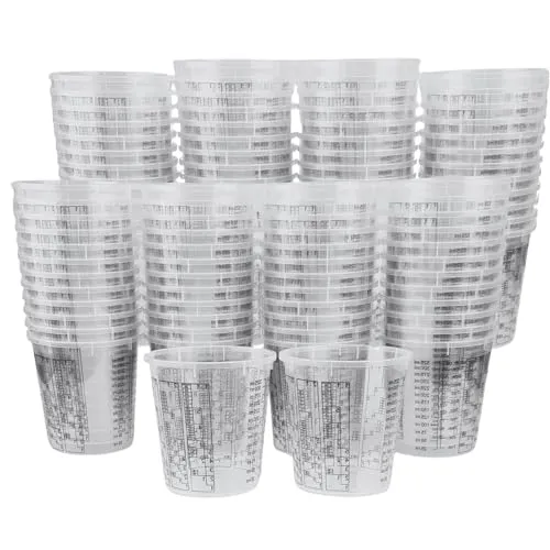 Mischbecher Sets Rührbecher Messbecher aus Kunststoff für Epoxidharze, Farben, Polyesterharze, Lacke, Flüssigkeiten, Mischbecher:350ml (100 Stück)