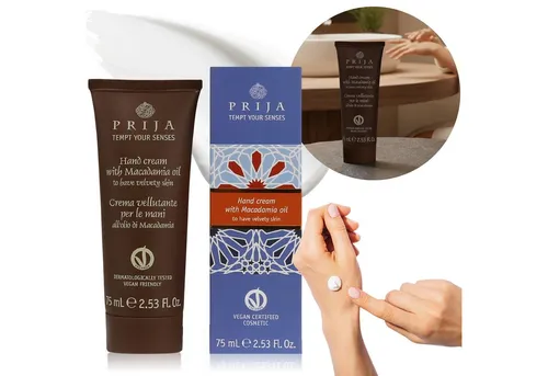 PRIJA Handcreme PRIJA Handcreme feuchtigkeitsspendend mit Macadamiaöl VEGAN 75 ml