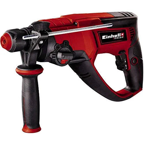 Einhell Bohrhammer TE-RH 26 4F (800 W, Schlagzahl 0-4.500/Min, 2,6 Joule, pneumatisches Schlagwerk, SDS-plus-Werkzeugaufnahme, Metall-Bohrtiefenanschlag, inkl. E-Box)