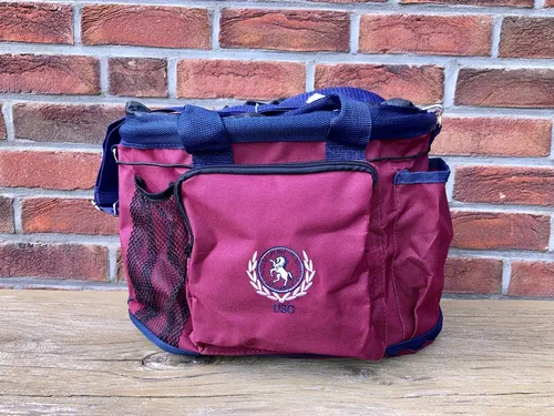 USG Putztasche groß - burgund/blau - Putzzeug Aufbewahrung Stalltasche- H&H
