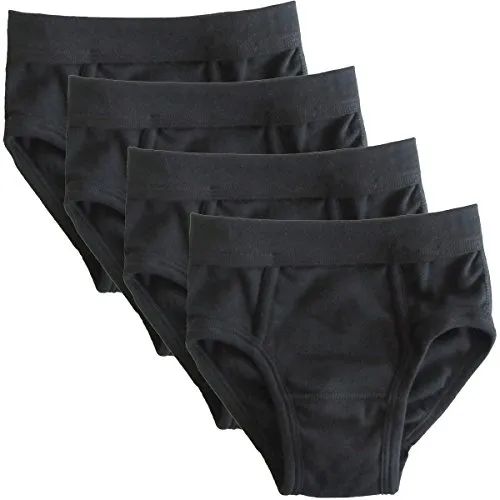 HERMKO 2840 4er Pack Jungen Slip mit Weichbund aus Bio-Baumwolle, Farbe:schwarz, Größe:116