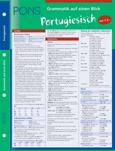 PONS Grammatik Portugiesisch auf einen Blick: kompakte Übersicht, Grammatik