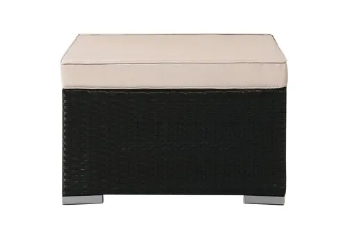 Arebos Hocker Sitz mit Kissen - Witterungsbeständig und Modern - Sitzhocker aus Polyrattan für Innen- und Außenbereich, wetterfestes Aluminiumgestell und komfortable Kissen für entspannte Stunden im Garten oder auf der Terrasse.