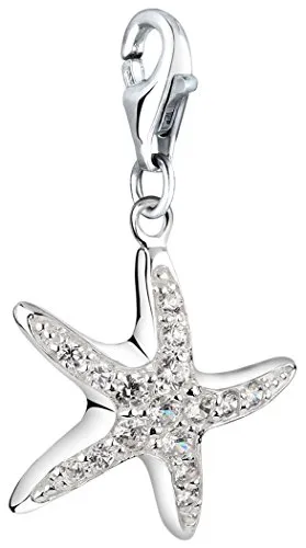 Nenalina Seestern Karabiner Charm Anhänger - Clasp Charms für Damen, aus hochwertigem 925 Sterling Silber mit Karabinerhaken für vielseitige Kombinationsmöglichkeiten und perfekte Geschenke für besondere Anlässe.