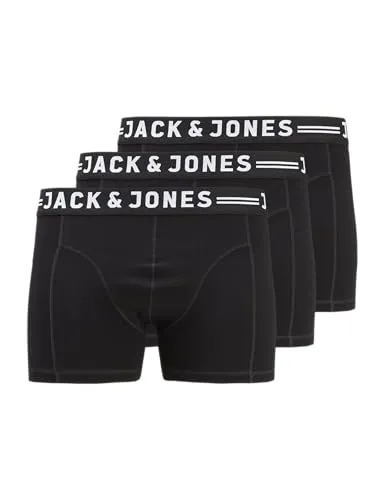JACK & JONES Male Trunks Plus Size 3er-Pack - Retroshorts für Herren mit elastischem Taillenbund, aus 95% Baumwolle für hohen Tragekomfort und ideale Passform.