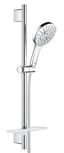 GROHE Rainshower Smartactive 130 Brausestangenset - Duschbrausen mit 3 Strahlarten und EcoJoy-Technologie für effizienten Wasserverbrauch, ideal für umweltbewusste Badezimmer.