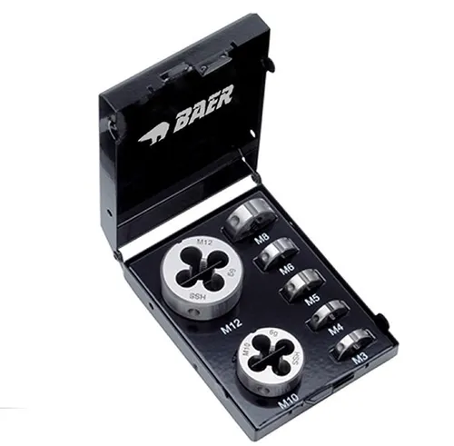 Schneideisen Set BAER Schneideisensatz HSS M 3 - M12 rund Aussengewindeschneider