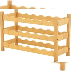 COSTWAY Weinregal für 18 Flaschen – Elegantes 3-stufiges Design