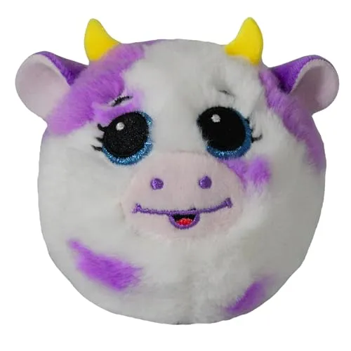 TY Beanie Bouncers T83059 Daisy die lila Kuh mit blauen Augen, Zarte Hüpftiere zum Sammeln, T83059