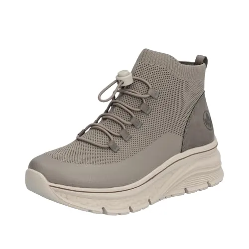 Rieker Damen Kurzstiefel 48059 - Wanderschuhe mit Gummi-Schnellschnürung und ultraleichter EVA-Sohle für optimalen Komfort und dynamisches Abrollen bei jedem Schritt.
