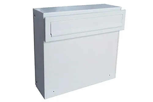 A-050 Zaun Durchwurf Briefkasten in Weiß RAL 9016