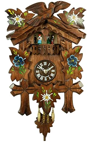 Trenkle Kuckulino Schwarzwalduhr Schweizerhaus mit Quarzwerk und Kuckuckruf, drehende Tänzer