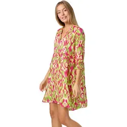 PM SELECTED Damen Tunikakleid Sommerkleid Jersey Strandkleid mit Muster PM31 - Leichtes PM SELECTED Damen Tunikakleid mit auffälligem Print. Ideal für den Sommer, bietet es hohen Tragekomfort und einen modischen Look für Strand und Freizeit.