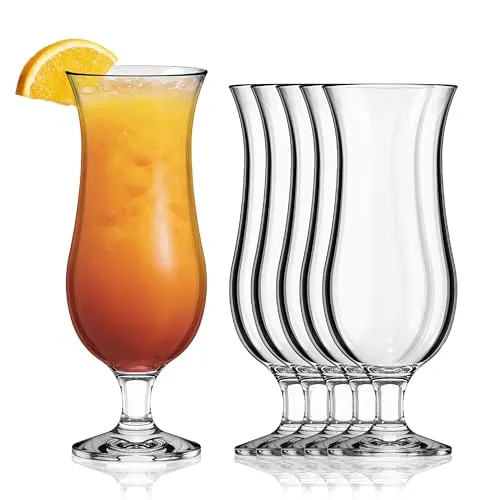 SAHM Cocktailglas Sahm Hurricane Cocktail Gläser Set 6 STK - 430ml Longdrinkgläser - Elegantes Set aus 6 hochwertigen Longdrinkgläsern, ideal für Cocktails und Partys. 100% recycelbar und mit geprüfter Qualität für unvergessliche Genussmomente.