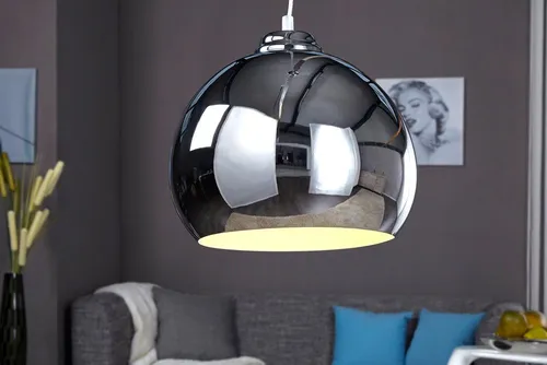 Riess-Ambiente Hängeleuchte CHROMAGON 30cm silber - Moderne Pendelleuchte aus silbernem Metall für stilvolles Wohnen, ideal für Wohnzimmer und Esszimmer. Lieferung ohne Leuchtmittel, passt zu jeder Einrichtung.