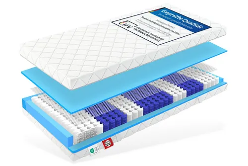 Taschenfederkernmatratze KÖLN - 7 Zonen Komfort - Matratzen mit orthopädischer Körperanpassung, ideal für Seitenschläfer und Bauchschläfer, belastbar bis 150 kg, allergikerfreundlich und waschbarer Bezug für optimale Hygiene.