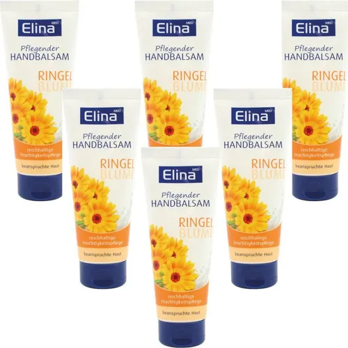 6x 75 ml Creme Elina Handcreme Ringelblume in Tube