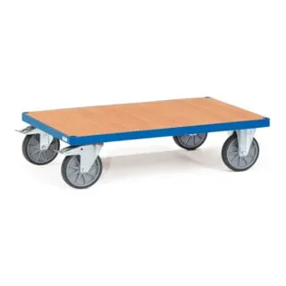 fetra Plattformwagen 2590 - Tragkraft 500kg mit TPE-Reifen - Plattformwagen mit 500kg Tragkraft, pulverbeschichtet und mit TPE-Reifen für leisen Transport. Ideal für den Einsatz in Lager und Industrie.
