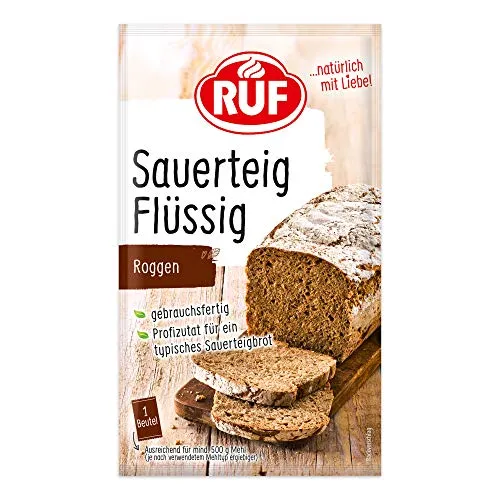 RUF Roggensauerteig flüssig, Sauerteigextrakt für Brot & Brötchen, Sauerteigbrot Backzubehör für Roggenbrot und Vollkornbrot, 1x70g