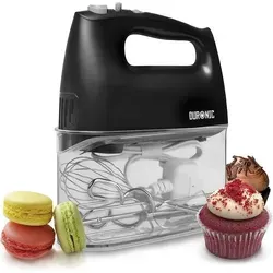 Duronic HM4 BK Handrührer - 400W Handmixer mit Zubehör - Handmixer mit 5 Geschwindigkeitsstufen und Turbo, inklusive Aufbewahrungsbox für einfaches Verstauen. Ideal für Teige, Sahne und mehr!