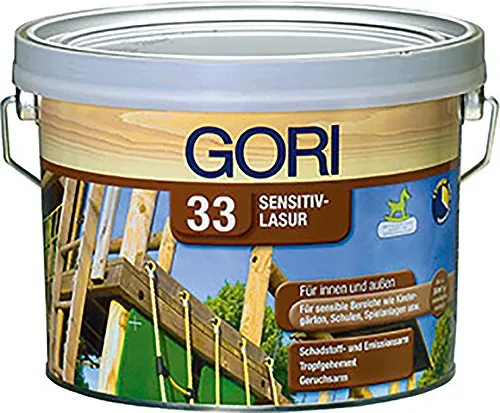 GORI 33 SENSITIV LASUR - 5 LTR (WEISS) - Hochwertige Lasur für Holzoberflächen, schützt vor Witterungseinflüssen und sorgt für eine natürliche Optik.