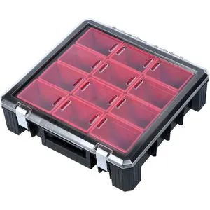ADB Sortimentskasten Kleinteilemagazin HD 400 - Kleinteilemagazin mit 12 herausnehmbaren Boxen, stabil und schlagfest, perfekt zur Aufbewahrung und Organisation von Kleinteilen.
