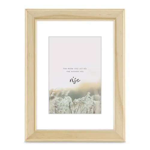 Hama Bilderrahmen Rise, 20x30cm (mit Passepartout Bildformat 13x18 cm, Holzrahmen, für Hochformat, für Querformat, zum Hinstellen und Hängen, Reflex Glas) Natur